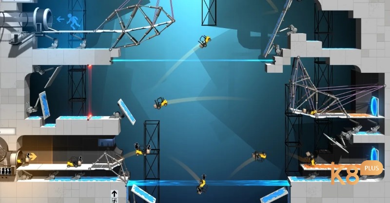 Bridge Constructor Portal gây ấn tượng nhờ cơ chế vật lý thực tế và tính sáng tạo cao