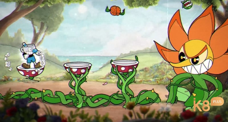 Các màn chơi trong game Cuphead được thiết kế đa dạng với nhiều màu sắc khác nhau