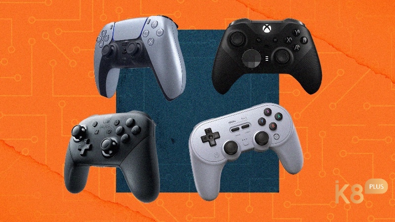 Tay cầm chơi game PC hiện đại được trang bị rung phản hồi, cò thích ứng và các nút macro thông minh.
