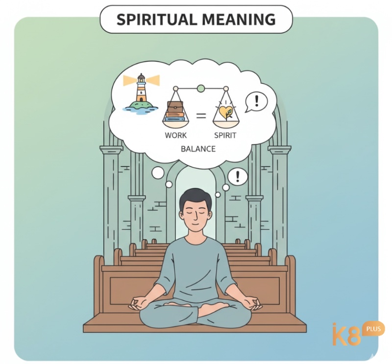 Người đàn ông ngồi thiền trong nhà thờ mơ thấy tìm kiếm sự bình yên và cân bằng cuộc sống