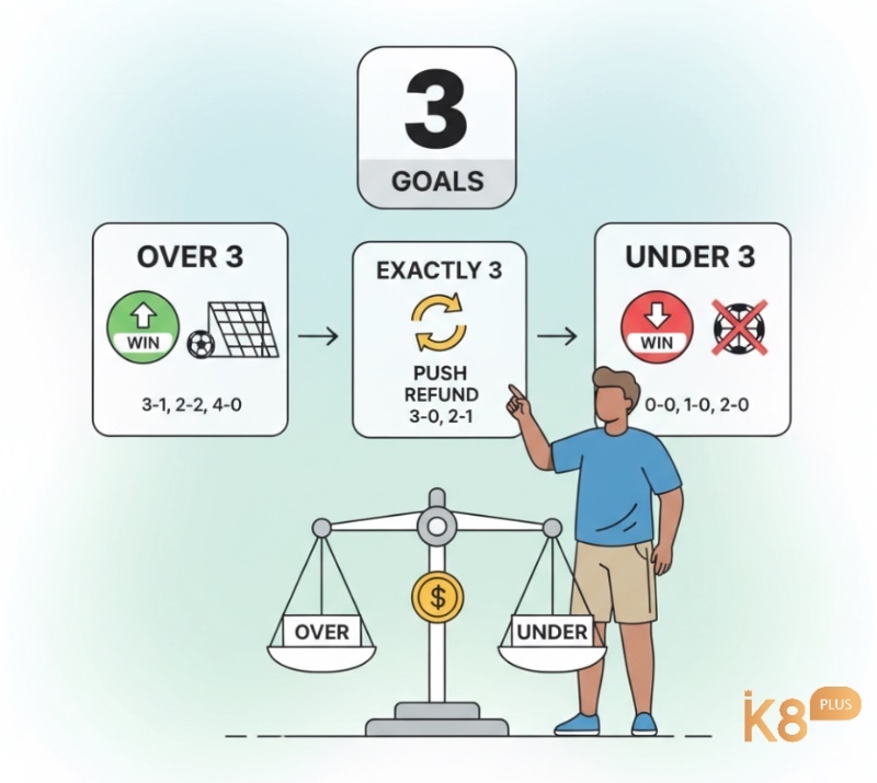 Kèo tài xỉu 3 trái là gì? Cách thắng, hòa tiền & chiến thuật xG