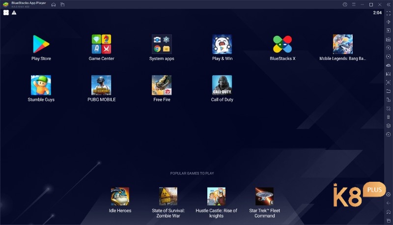 BlueStacks là giả lập Android quen thuộc, giao diện thân thiện và phù hợp với máy tính có cấu hình khá