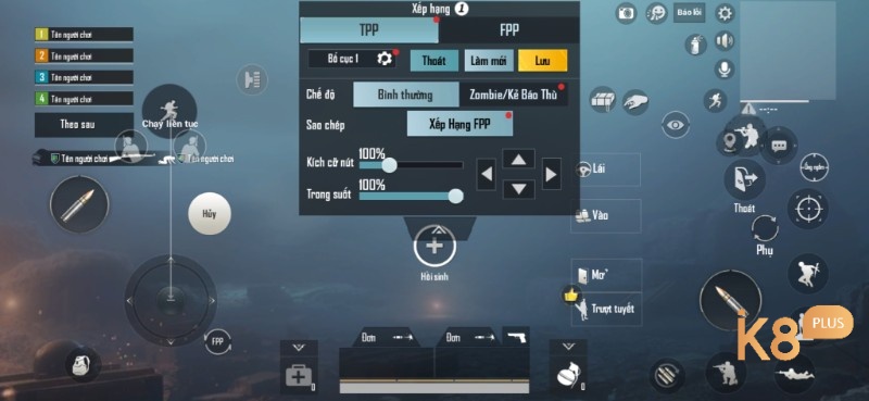 cài đặt điều khiển PUBG Mobile cho người mới để bắn và di chuyển mượt hơn