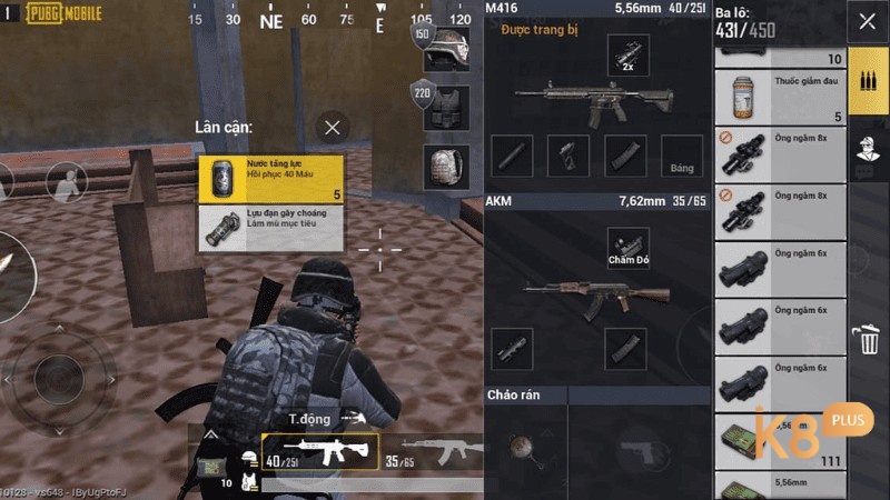 người mới loot đồ trong PUBG Mobile sau khi nhảy dù xuống khu nhà an toàn