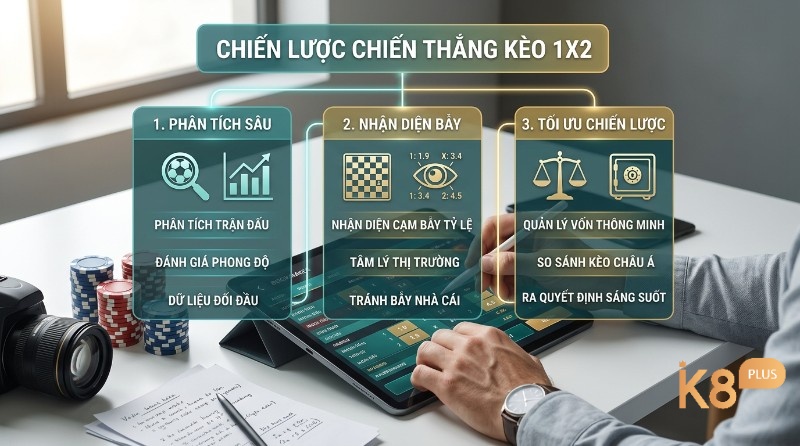 Chiến lược chơi kèo 1X2 hiệu quả gồm việc phân tích kỹ trận đấu, nhận diện các “bẫy” từ tỷ lệ odds, quản lý vốn hợp lý, đối chiếu thêm với kèo châu Á và đưa ra quyết định dựa trên dữ liệu thay vì cảm tính trong kèo châu Âu (1X2) là gì